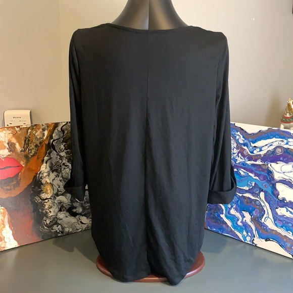 Ashley Blue Womens Top Collar Long Sleeve Gold Grommet Collar plus size XL - Picture 4 of 7